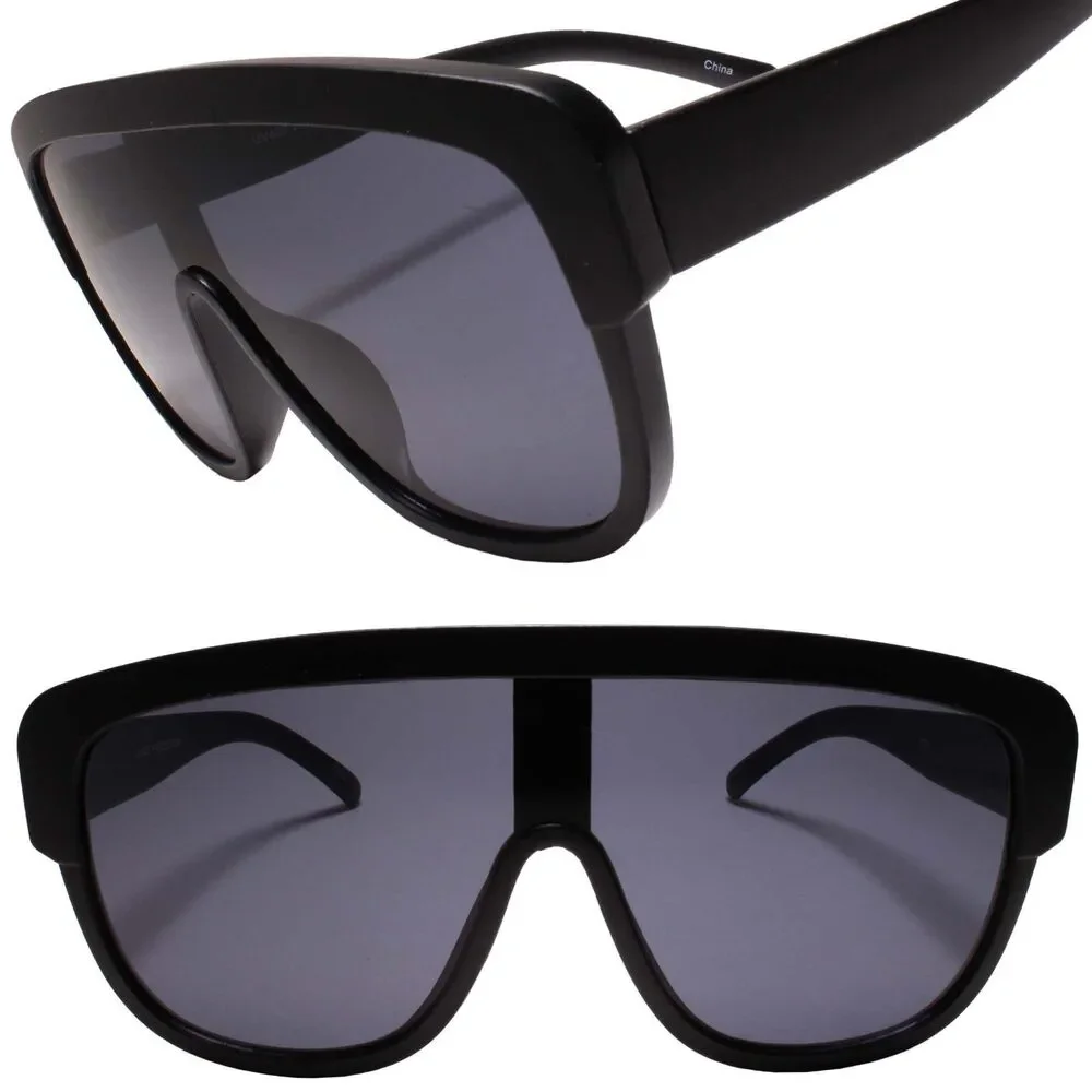 Mens Womens Designer European Fashion Square Aviation Matte Black Sunglasses